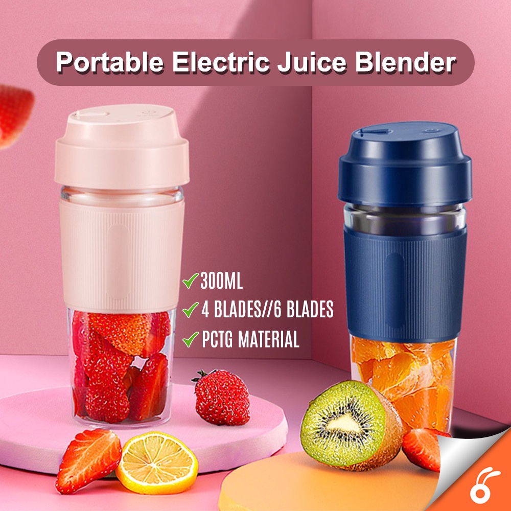 6059 JUICE BLENDER 6 Blades Portable Electric Fruit Juicer Cup Bottle Mixer Rechargeable Juice Maker Blender