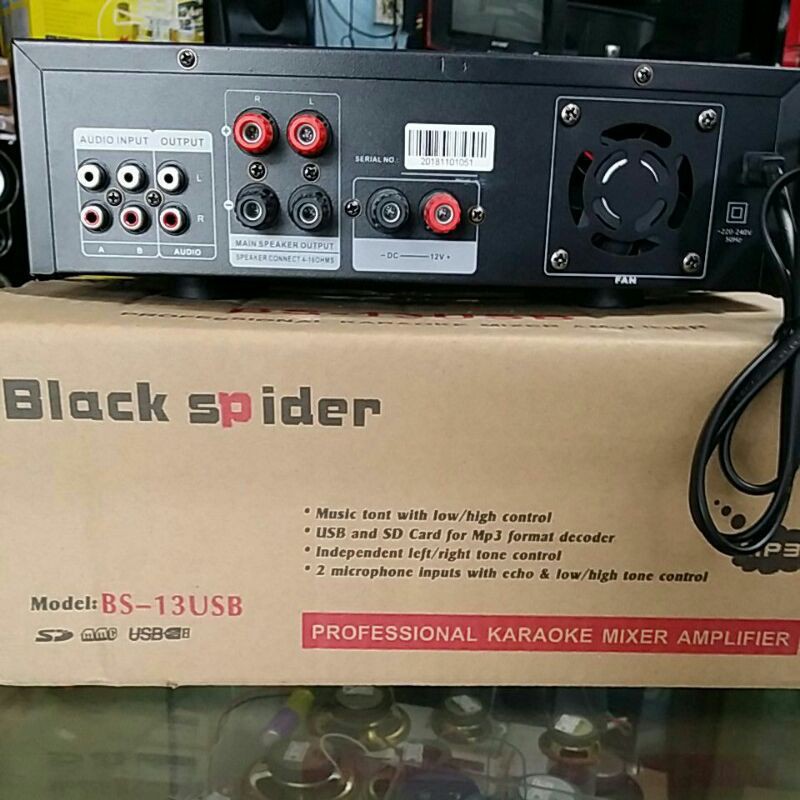 Black Spider Karaoke Amplifier Bs 13usb Shopee Malaysia