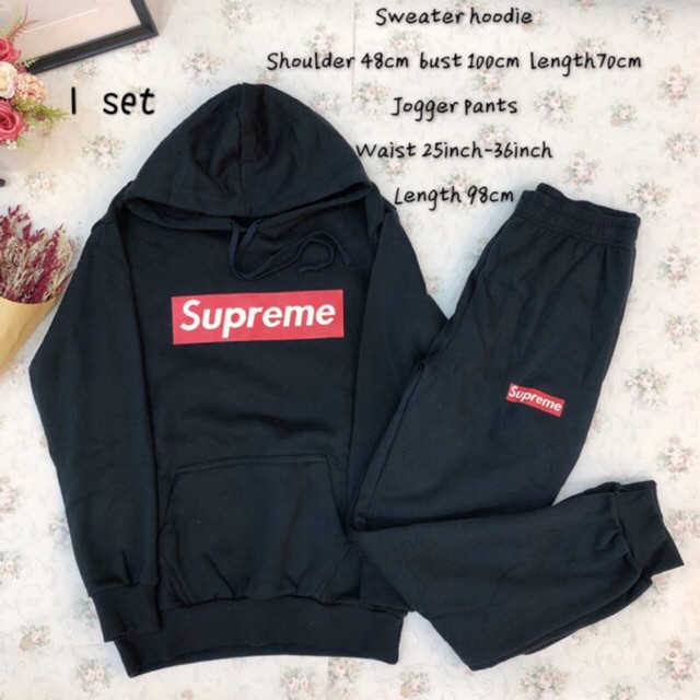 supreme set in hoodie