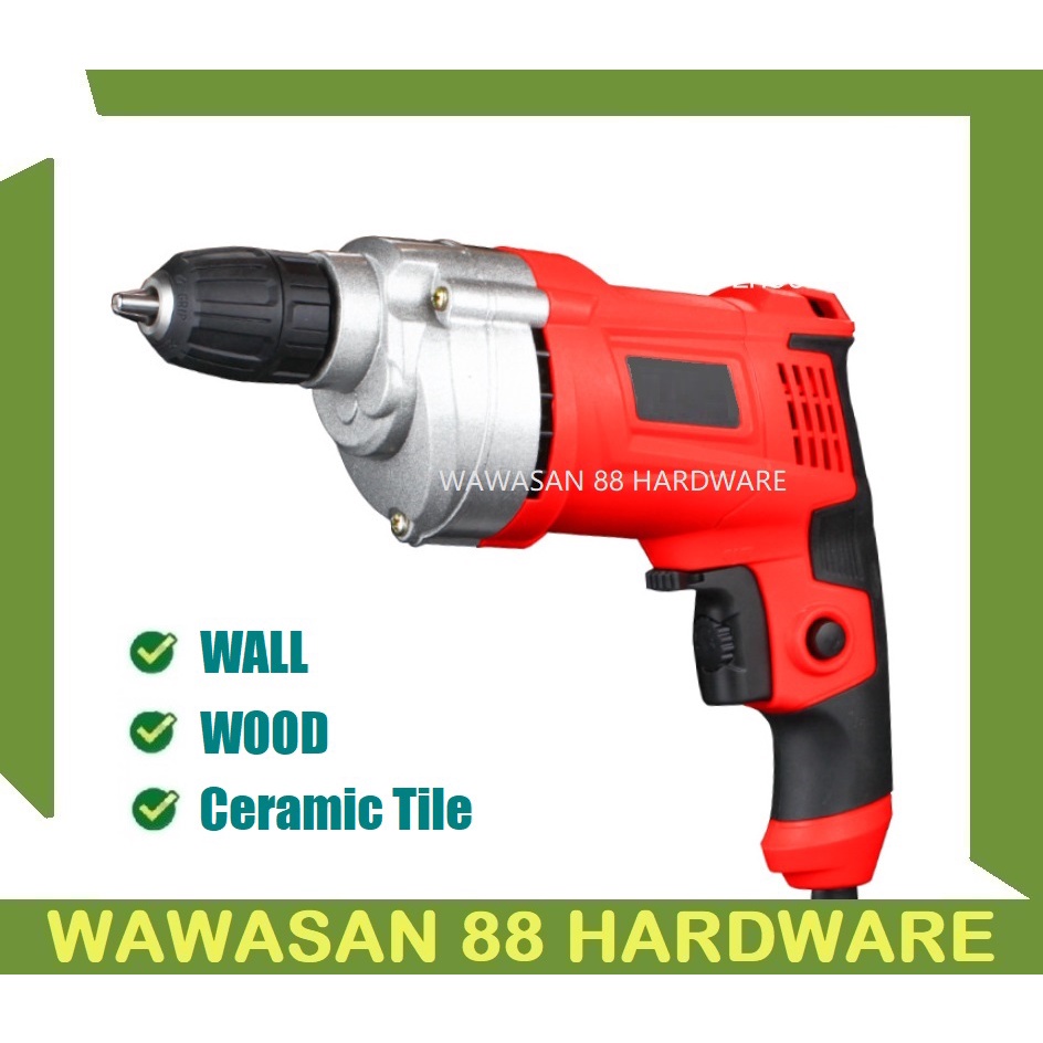 Impact Drill Set Electric Drill Screwdriver Wired Hand Drill Mesin Gerudi Tangan Tebuk Dinding Kayu Besi Skru Shopee Malaysia