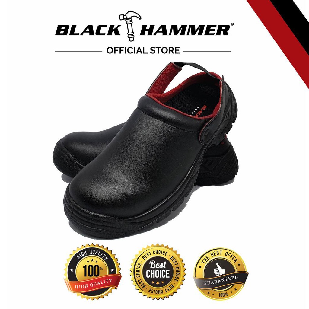 (UK 4 ONLY) Black Hammer Men Safety Clogs With Steel Toe BH2019-003 ...