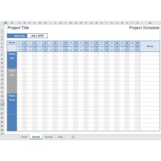 [#22] Project Schedule Project Timeline Excel Template / Template Excel ...