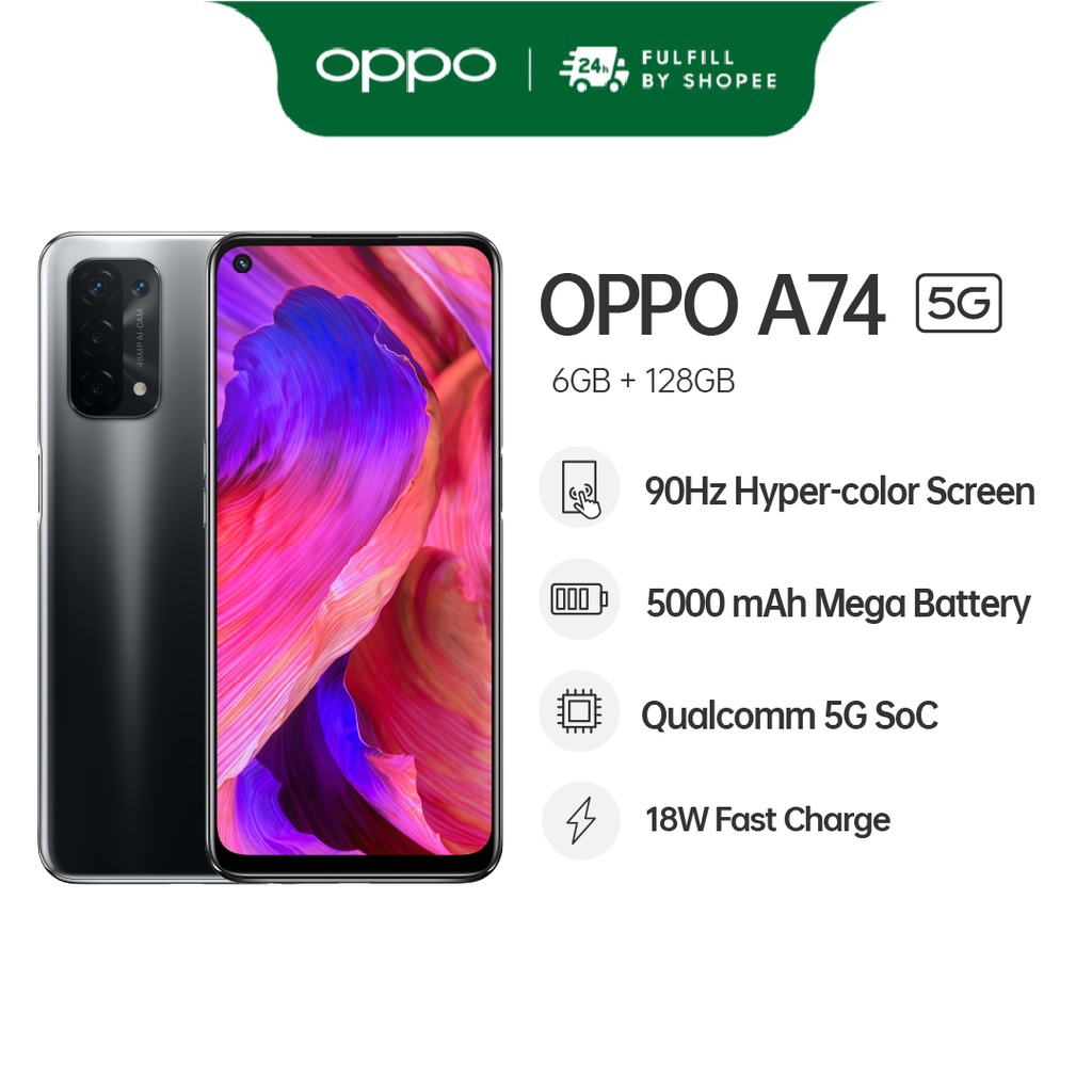 Oppo A74 5g Smartphone 6gb 128gb Qualcomm 5g Soc 5000mah Mega Battery Fast Long Lasting Shopee Malaysia