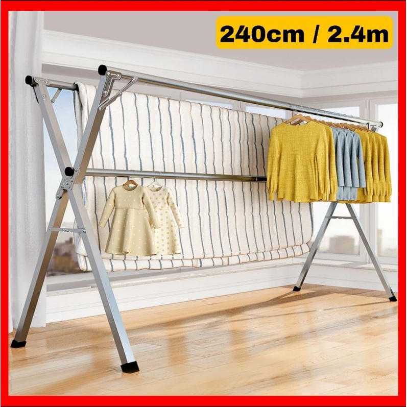 2 4m Drying Rack clothes cloth hanger Stainless Steel  