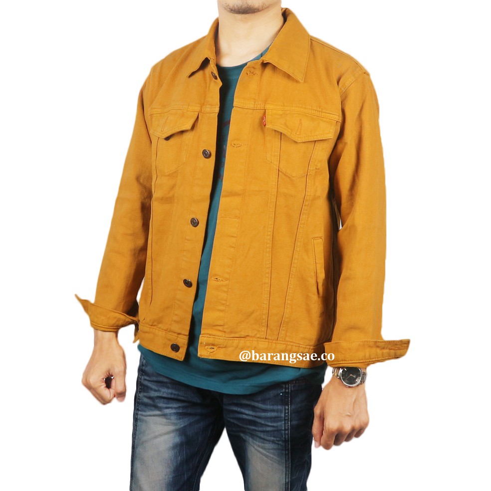 mustard trucker jacket