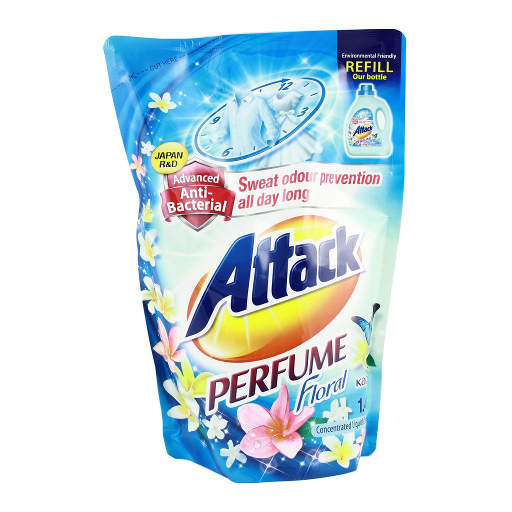 Attack Detergent Liquid Perfume Floral Refill 1.4kg