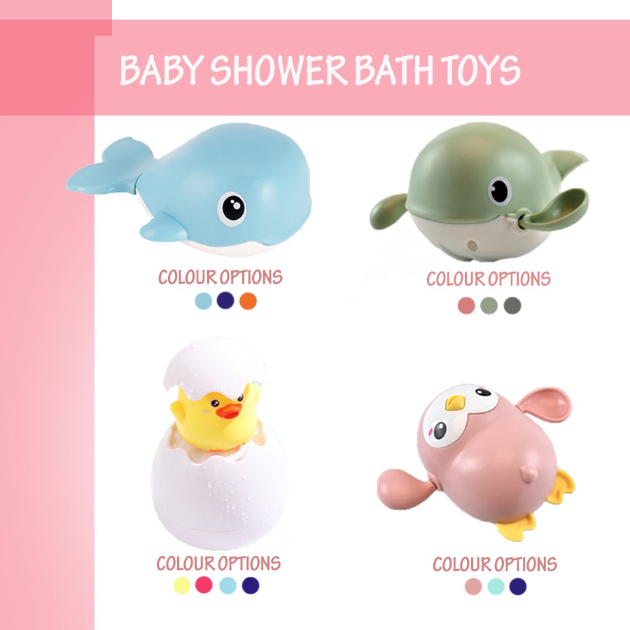 Baby bath toy swim chick whale penguin dinosaur Bath Tub Floating Toy Windup Clockwork Shower Pool Toys Toddler Kid Play