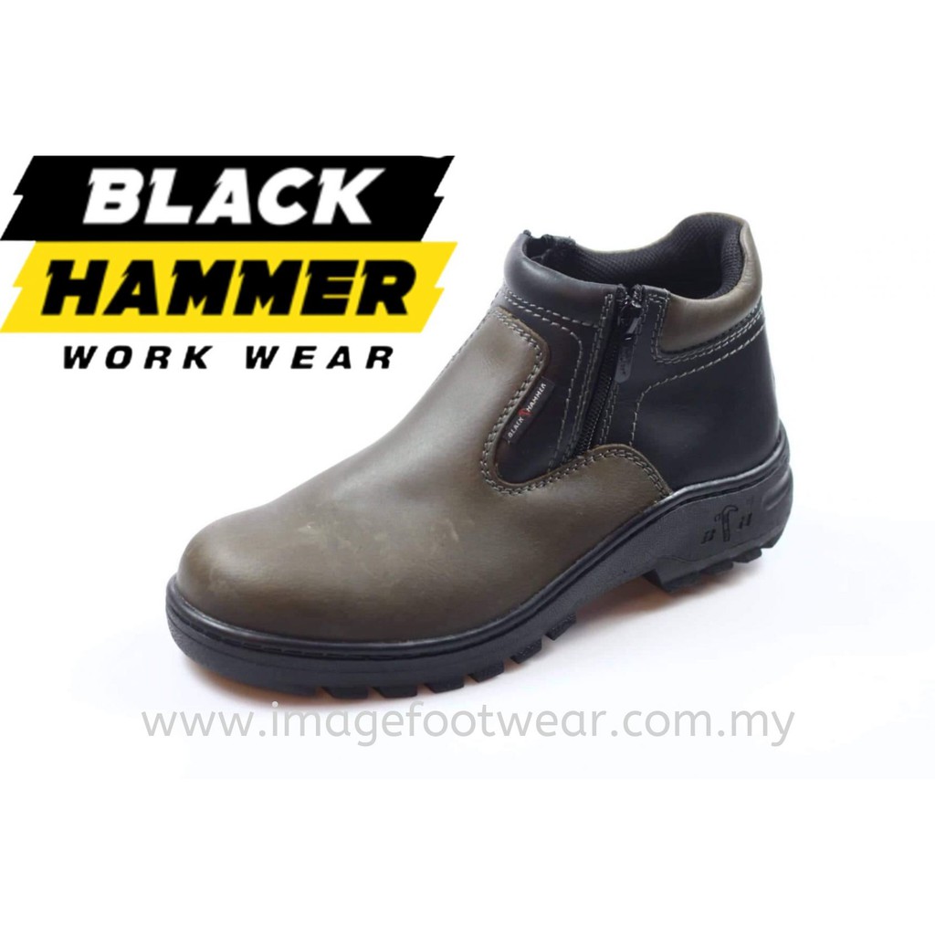 BLACK HAMMER Low Cut Zip On Men Safety Shoes BH2885 Size 5 6 7 8 9 10