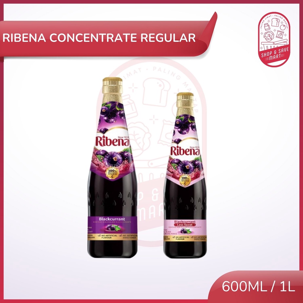 Ribena Blackcurrant Concentrate Regular Size 600ml 1l Shopee