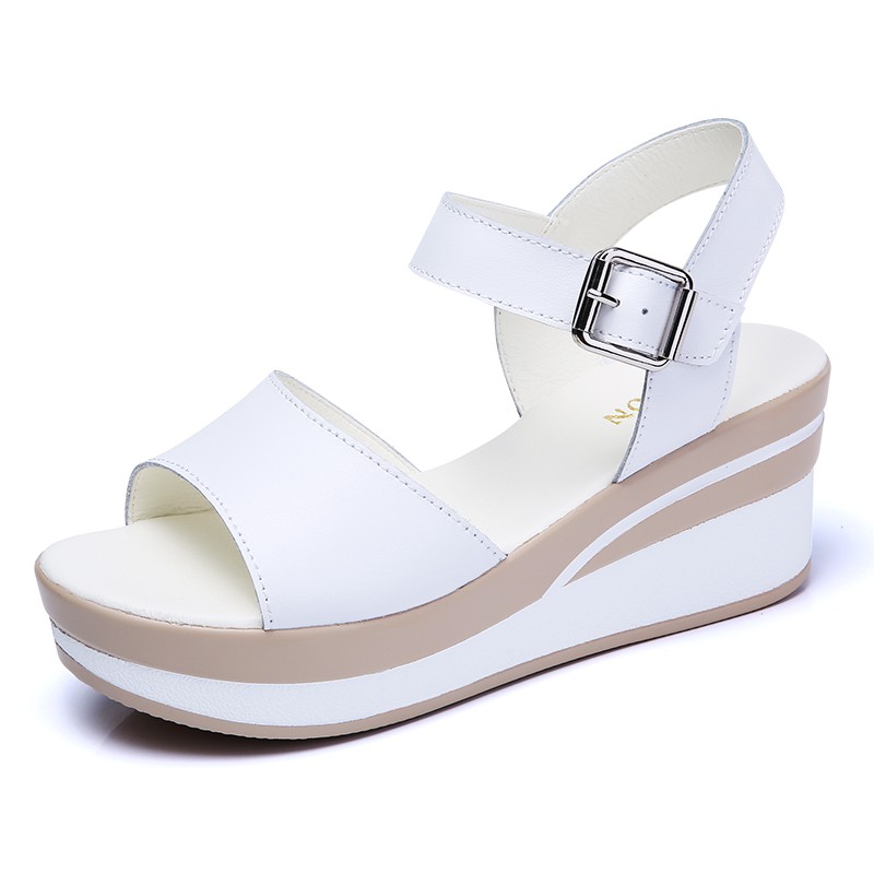 womens white flat sandals