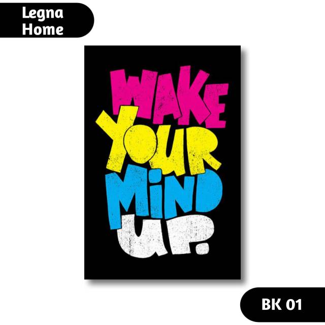 HIASAN DINDING KAYU Wall Hanging Poster Wood Motivational Words Black