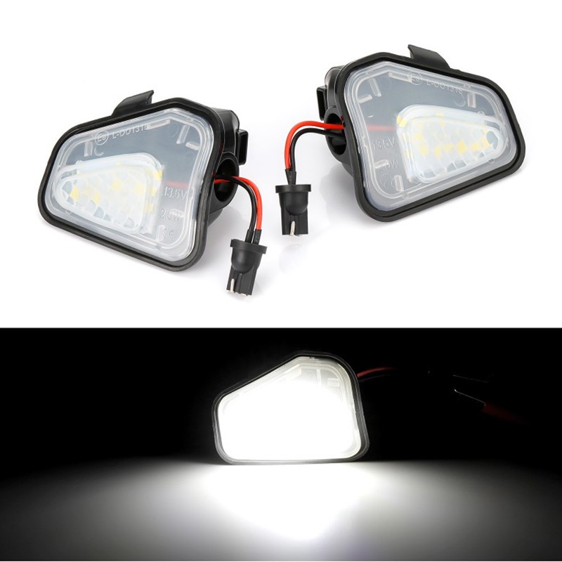 2 Lamps TECTICO LED Puddle Light Side Mirror Lights Xenon White Canbus E8 12V Car Under Rearview Mirror Light Compatible with VW Passat B7 CC EOS Scirocco Jetta 