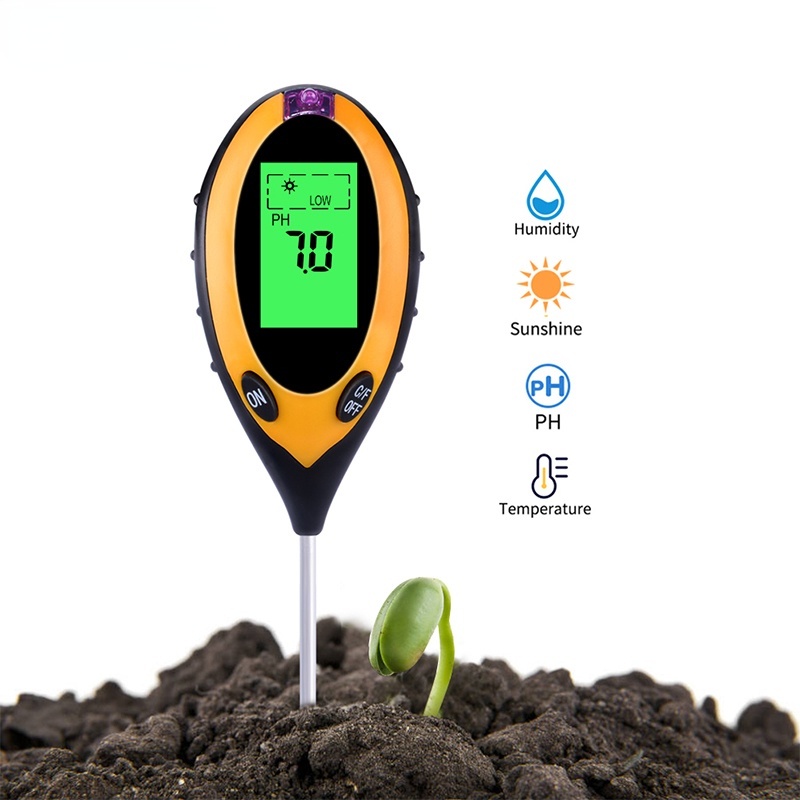 4 In 1 Digital PH Meter Soil Moisture Monitor Temperature Sunlight