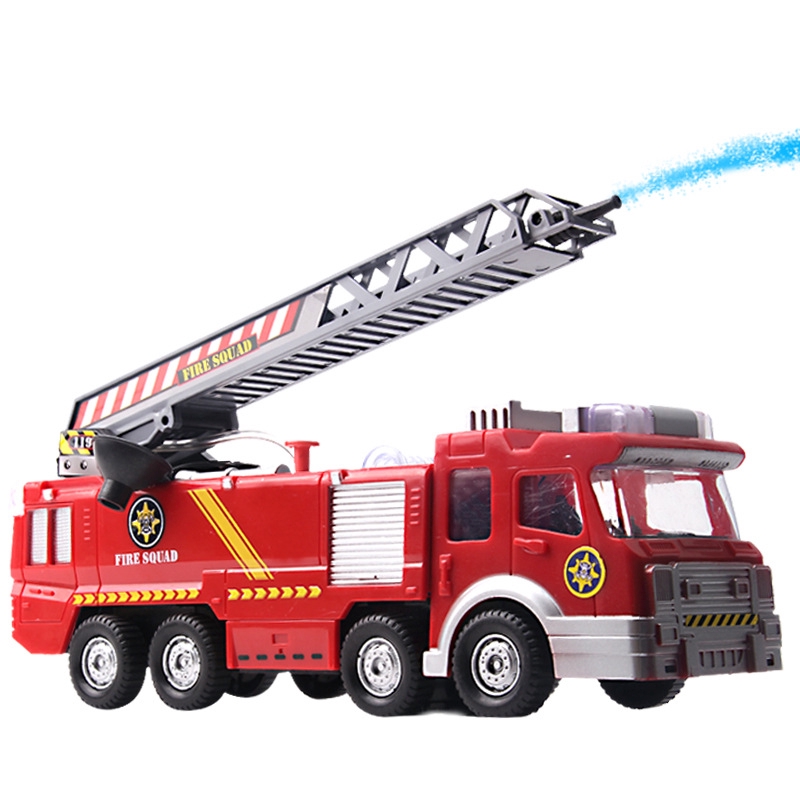 fire truck shooting water