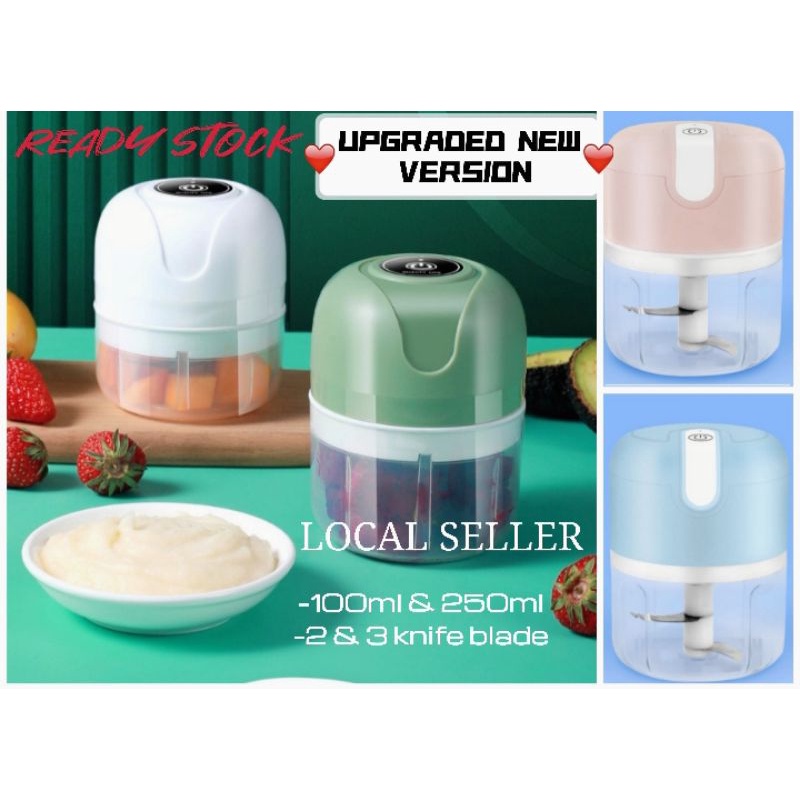 Wireless Garlic Chopper Mini Automatic Electric Blander Mesin Pengisar Pencincang Bawang Blender 蒜米搅拌器