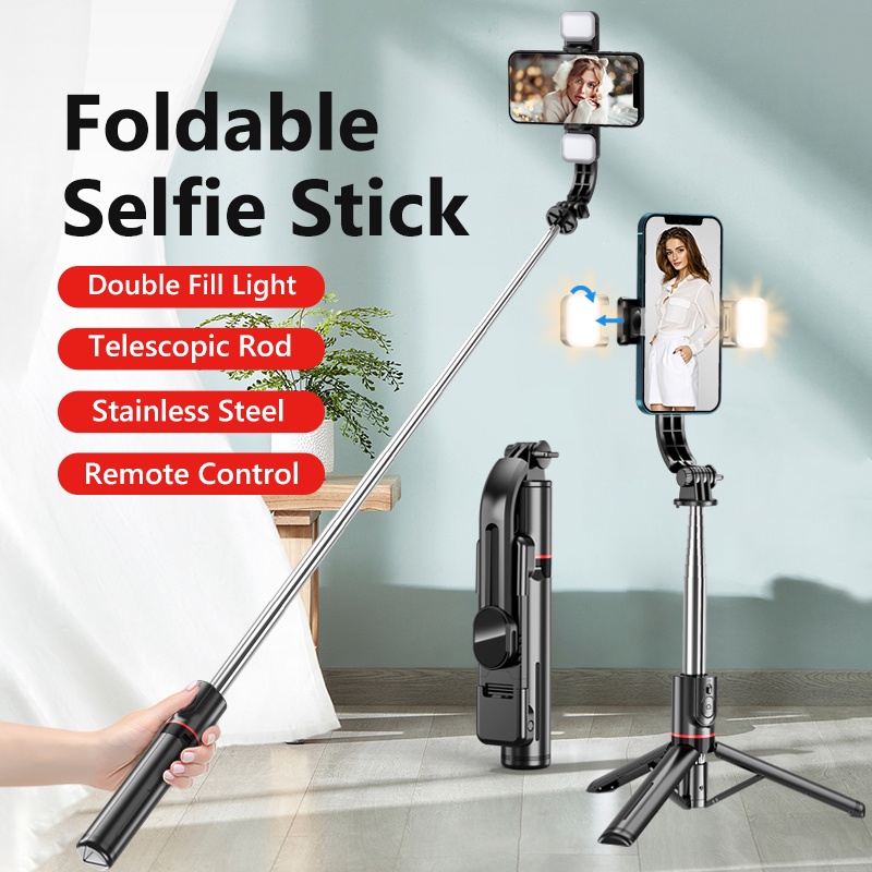 L13D 1160mm Extended Version Bluetooth Selfie Stick Double Fill Light