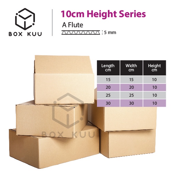 Carton Box Packing Box Packaging Box Kotak - A Flute - 10 cm Height