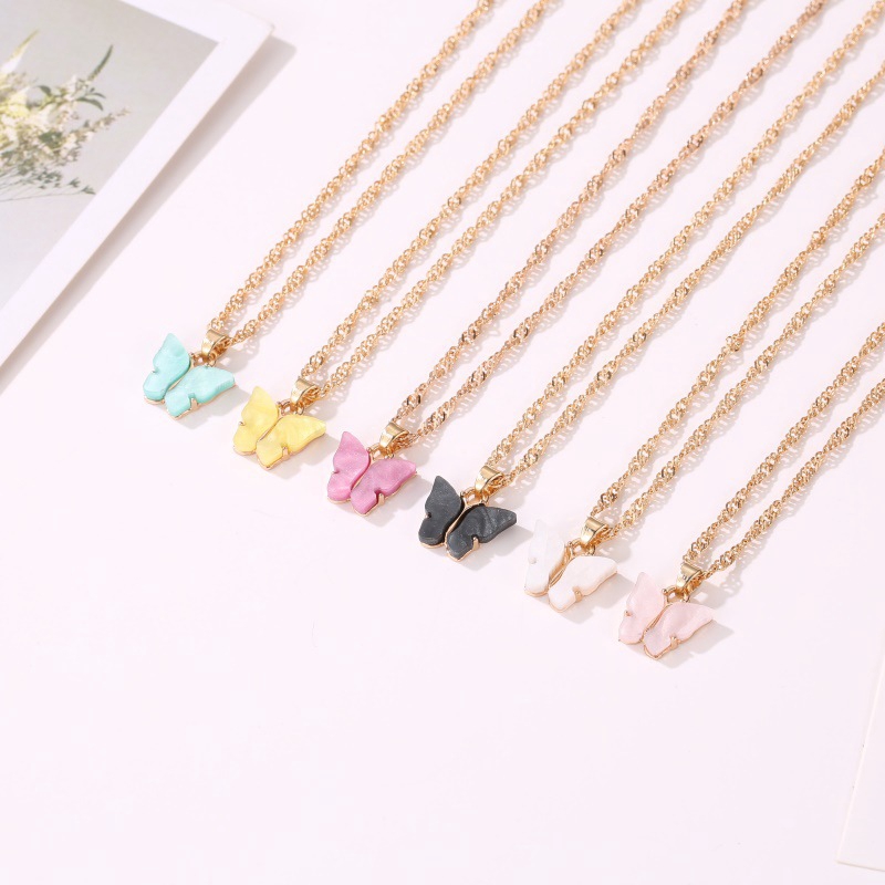 Necklace For Women Korean Personality Hipster Sweet Butterfly Necklace Kalung Kupu Kupu Acrylic Color Sweet Beauty Styler Wild Clavicle Chain Shopee Malaysia