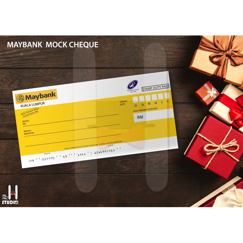 Contoh Cek Maybank Mock Cheque Replika Cek Murah Rm Shopee Malaysia ...