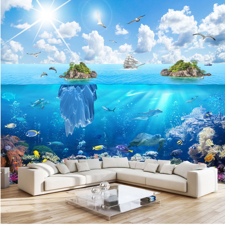 Underwater World Island Landscape Mural Living Room Bedroom 3d Mural