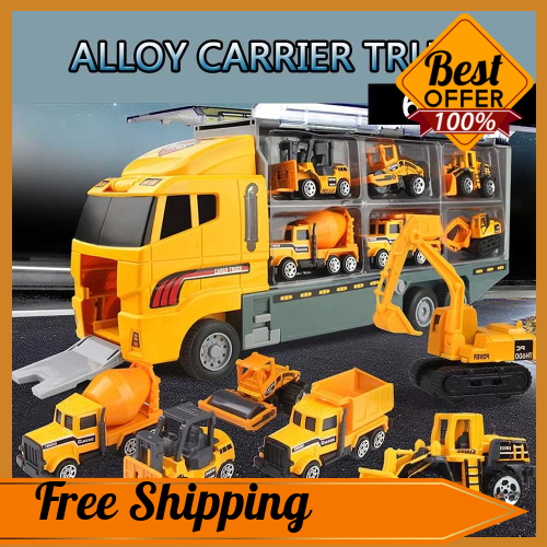 6 In 1 Alloy Die-Cast Construction Truck Vehicle Carrier Truck With A ...