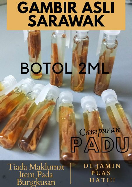 Gambir Sarawak Asli Set Botol Keping Shopee Malaysia