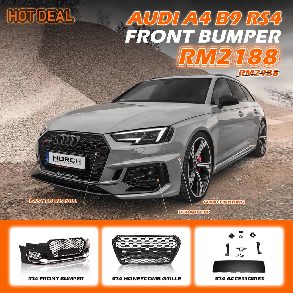 AUDI A4 B9 RS4 BODY KIT WITH FRONT GRILL AND DEALKARDE atelier