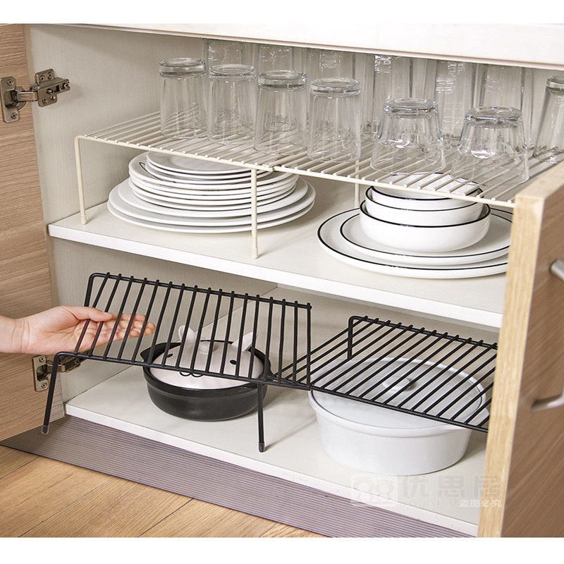 Retractable wrought iron kitchen rack under sink dish rack