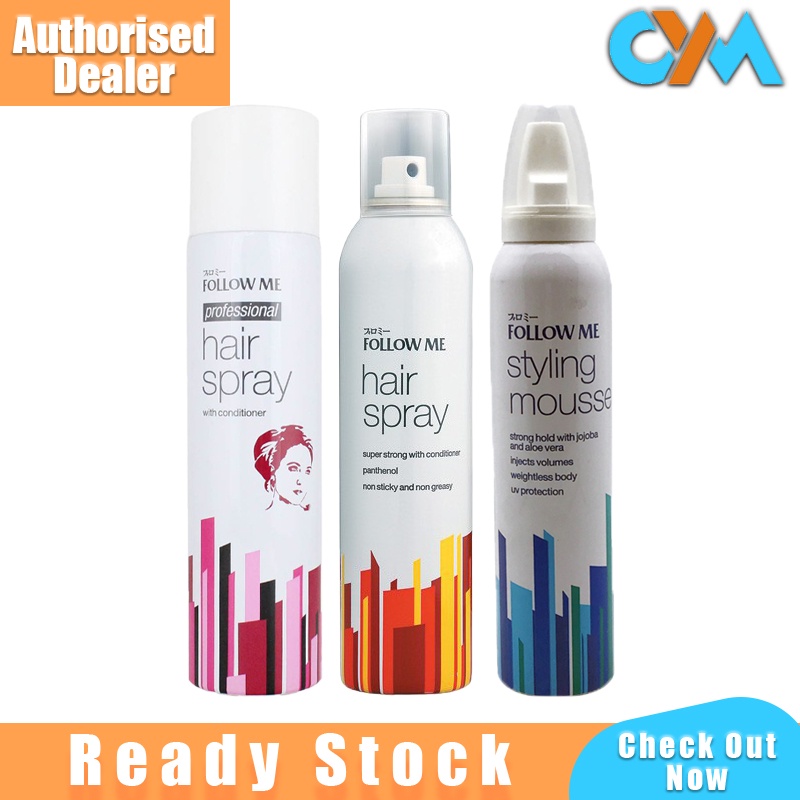 Follow Me Hair Styling Spray 240ml Hair Mousse 180ml Semburan Rambut Non  Sticky UV Protect Non Greasy | Shopee Malaysia