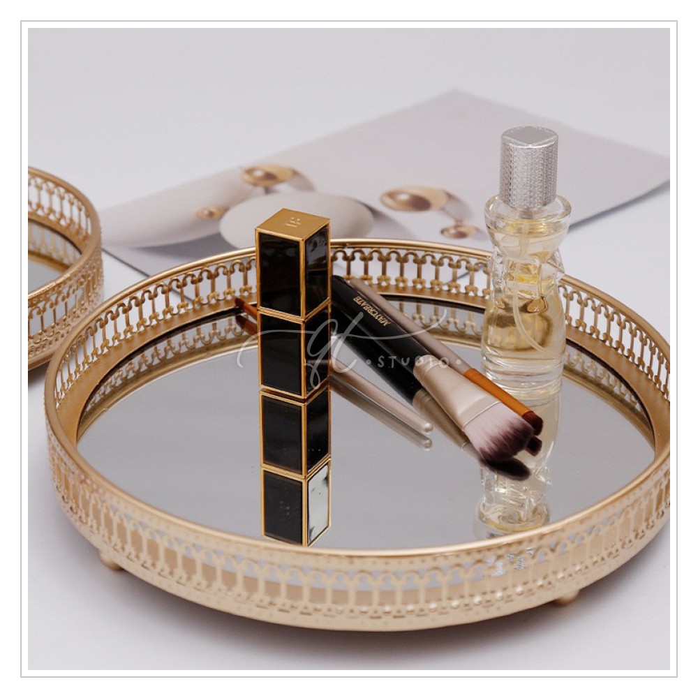 [Ready Stock] Real Glass Mirror Jewelry Tray / Mirror Cosmetic Tray