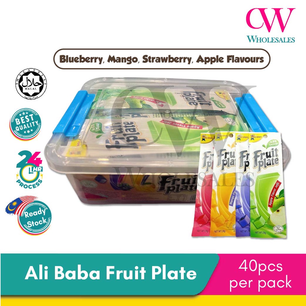 Ali Baba Fruit Plate Jelly Mix Flavour Konjac Jelly 40pcs+/ per pack