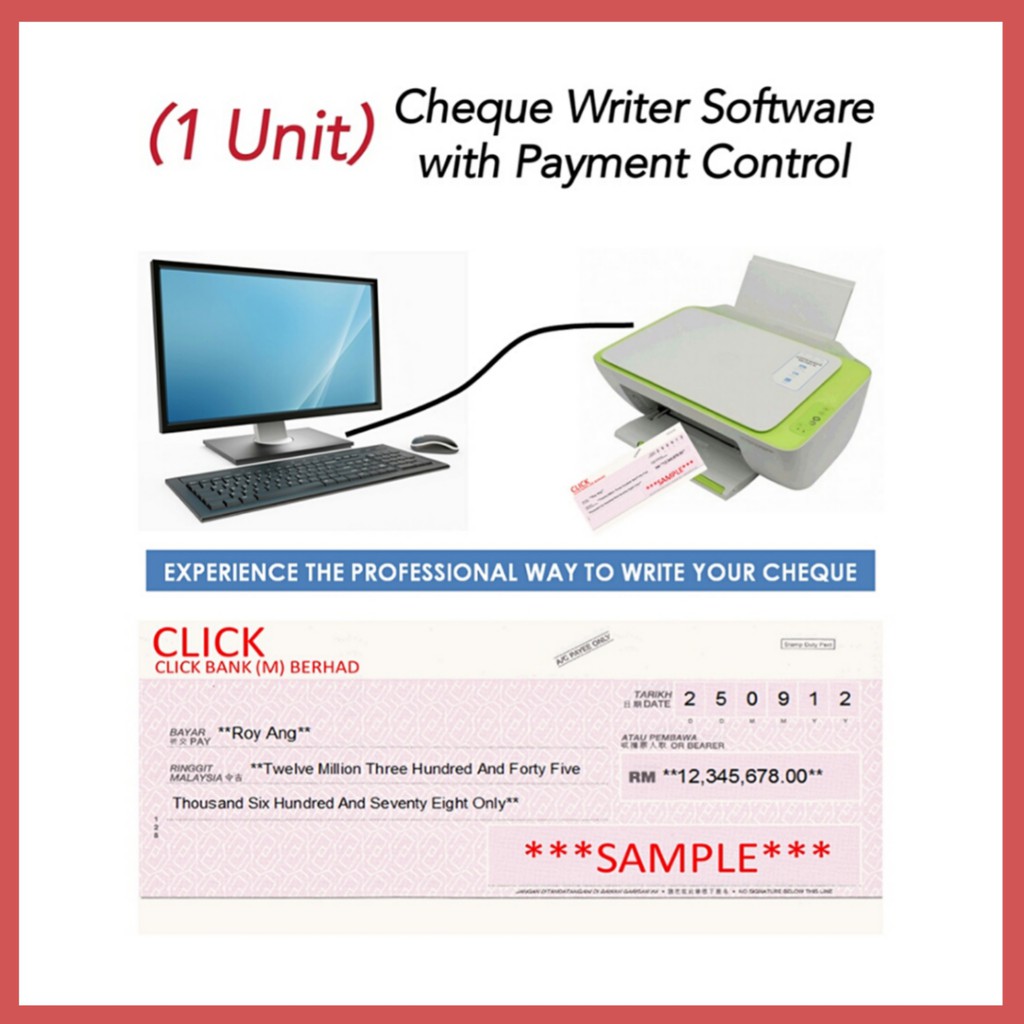 1 Unit X Cheque Writer Software with Payment Control ( Model N1.0