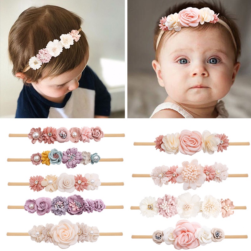 2022 Baby Girl Headbands Infant Flower Elastic Hair Band Bows Wraps Hairband For Newborn Toddler