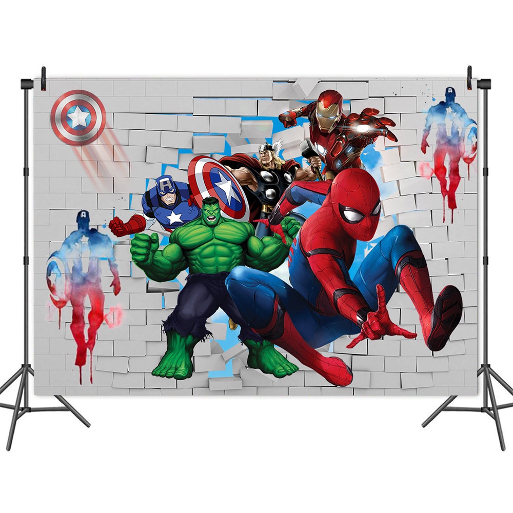 Marvel The Avengers Superhero Spiderman Cartoon Theme Photography  Background Cloth Party Banner Birthday Kids Need Decor | Shopee Malaysia