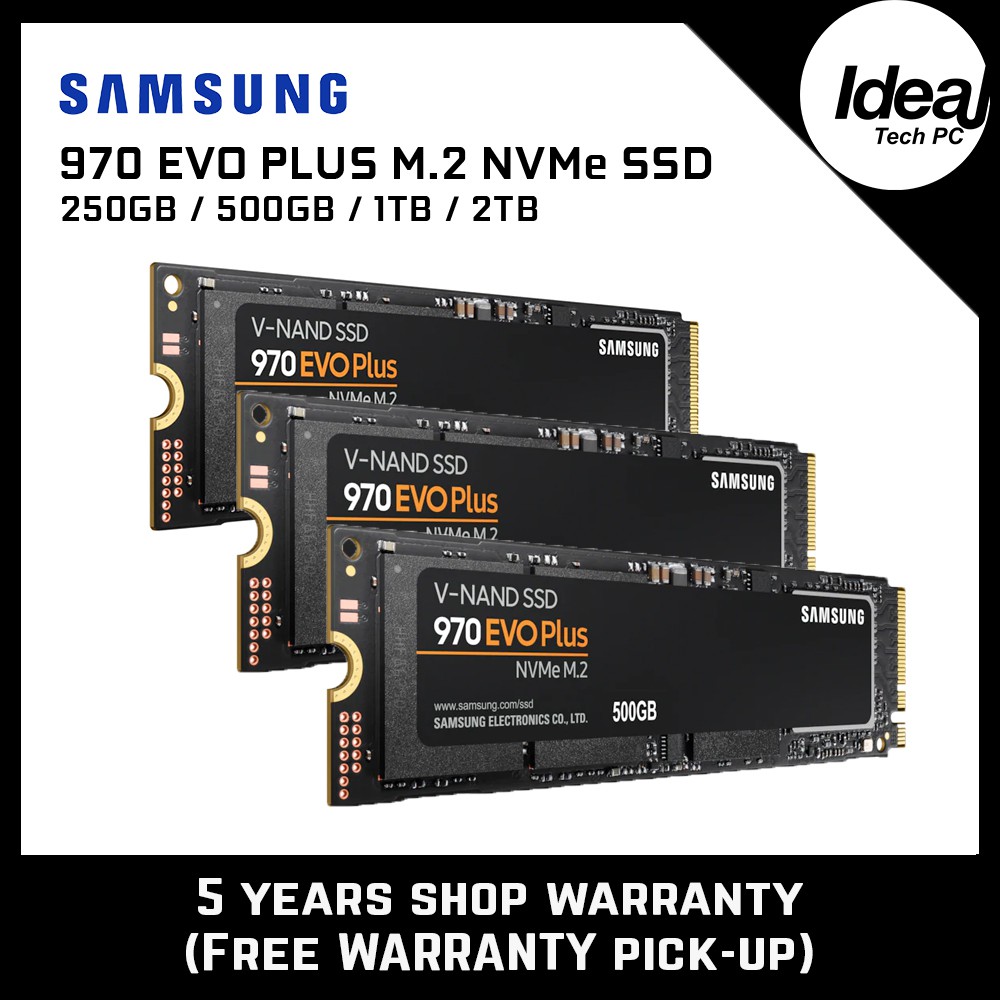 Samsung 970 Evo Plus Nvme M 2 Ssd 250gb 500gb 1tb 2tb Shopee Malaysia