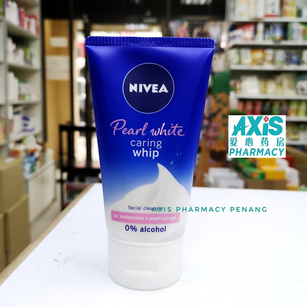 nivea pearl white caring whip facial cleanser