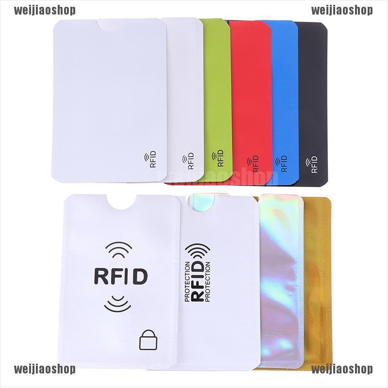 Weijiao2☆ 10Pcs Credit Card Protector Secure Sleeve Rfid Blocking Id Holder Foil Shield