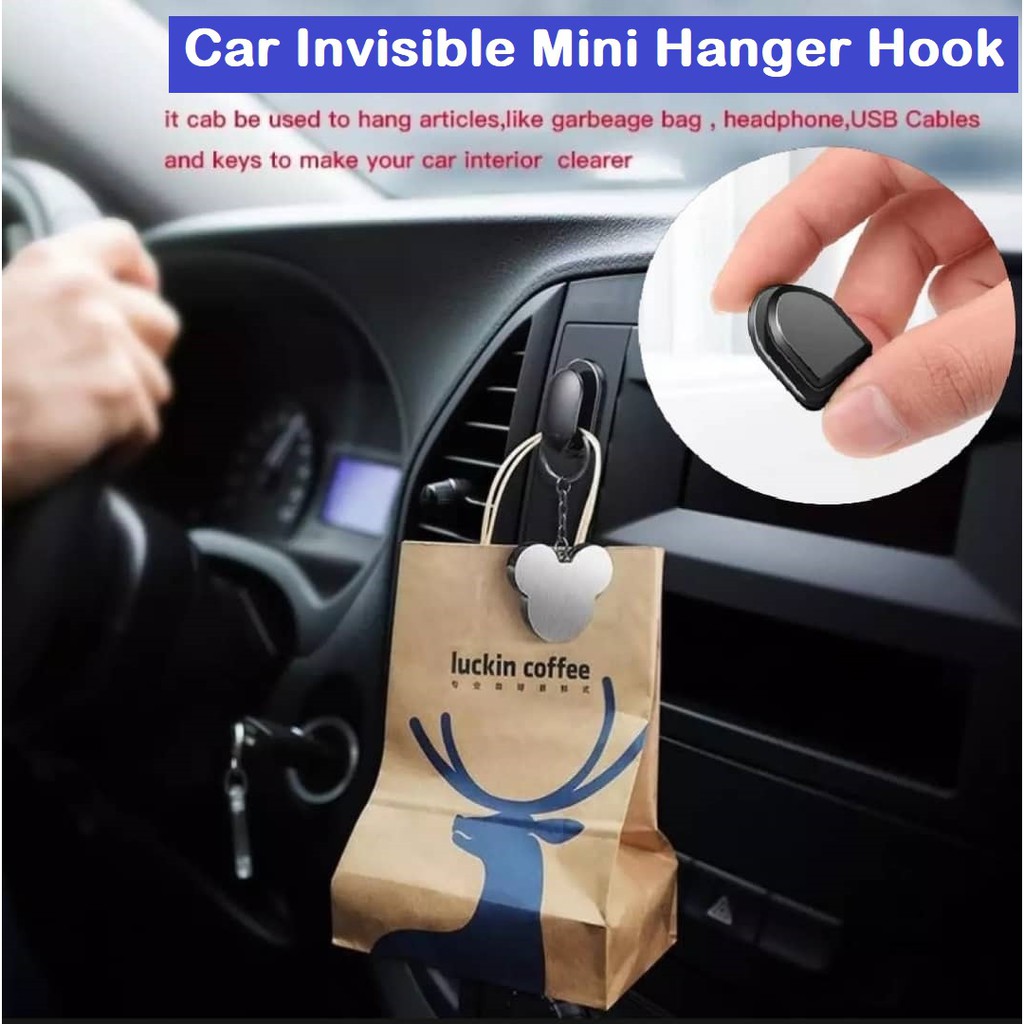 Car Hook Hanger Holder Mini Hidden Dashboard Door Back Seat Storage Organizer Bag Cangkuk Beg Kereta