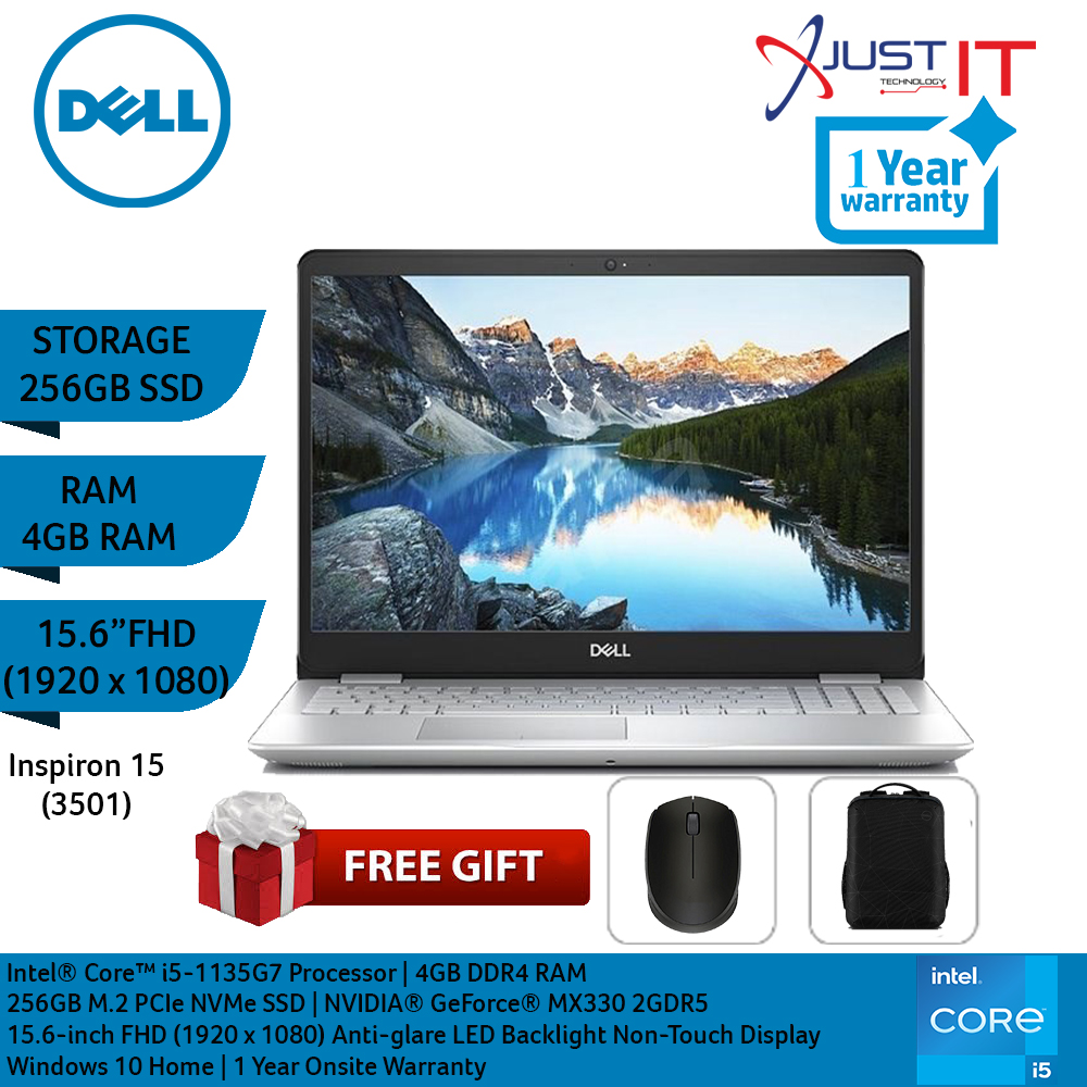 Dell Inspiron 15 3501 I W10 15 6 Fhd Laptop Intel Core I5 1135g7 4gd4 256gb Mx330 2gb Win10h Silver Shopee Malaysia
