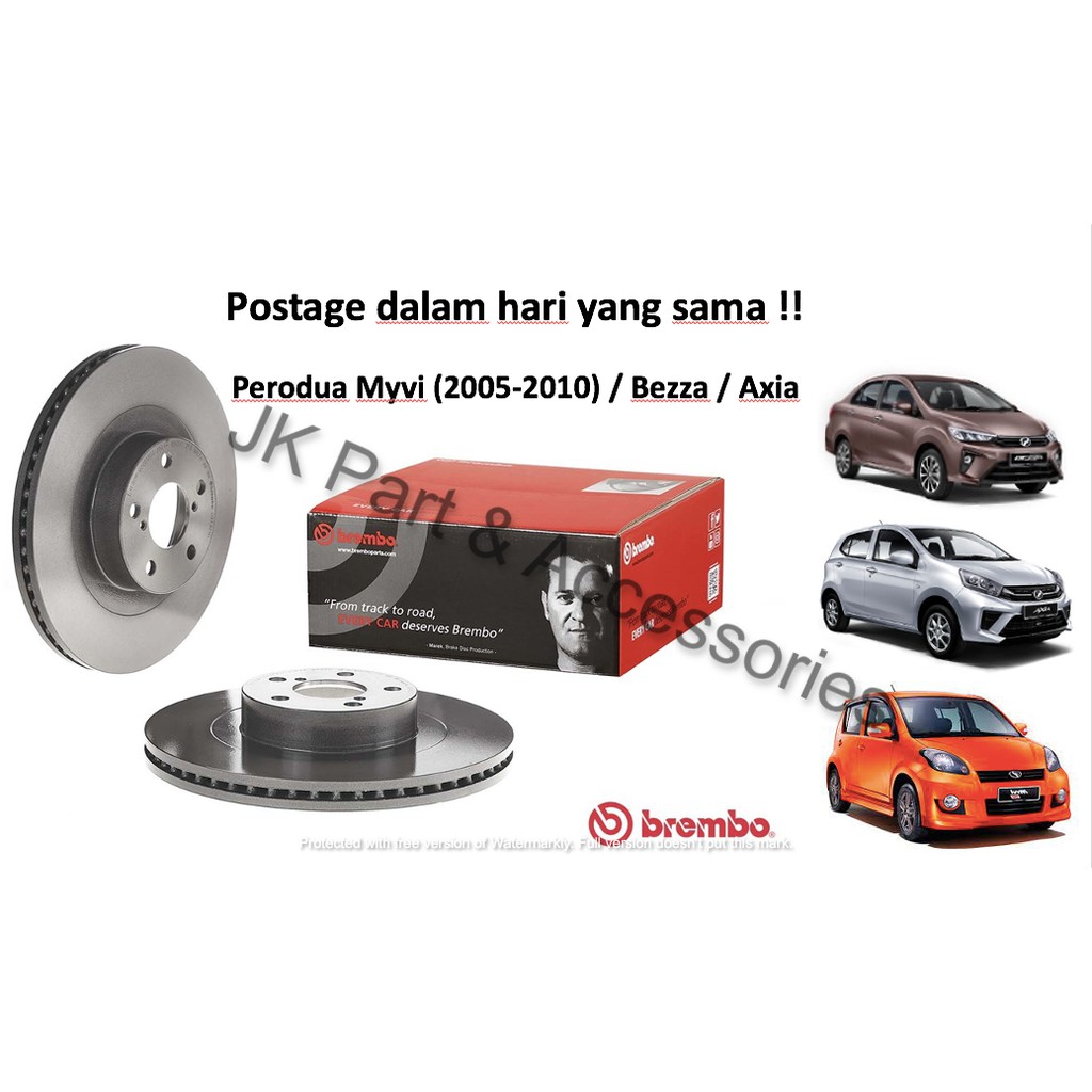 Original Brembo Disc Rotor Perodua Myvi 05 17 & Bezza & Axia