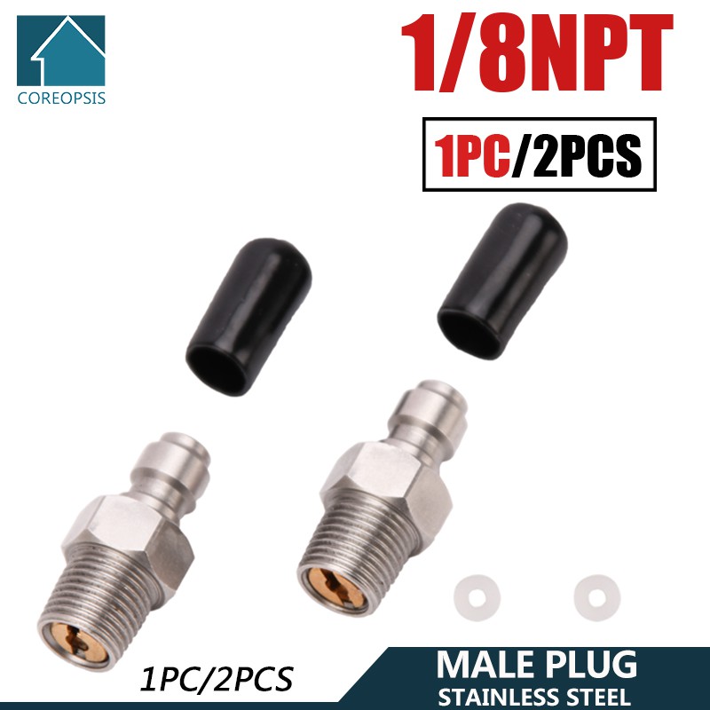 Multi Versatile PCP Stainless Steel Quick Coupler 8MM M10x11/8NPT 1/8BSPP Male Plug Valve Car Bike Motorcyc - Image 5