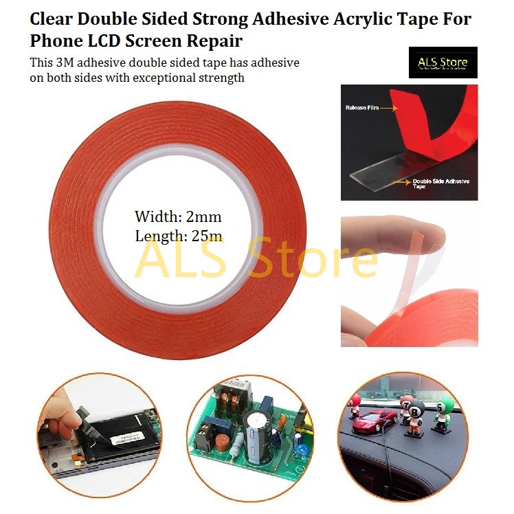 Red Clear Double Sided Strong Adhesive Acrylic Tape For Phone LCD