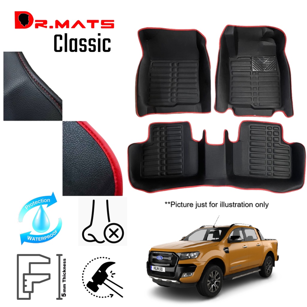 FORD Ranger Ford Raptor 20112022 Dr.Mats 1 Layer / 2 Layer 5D Carpet