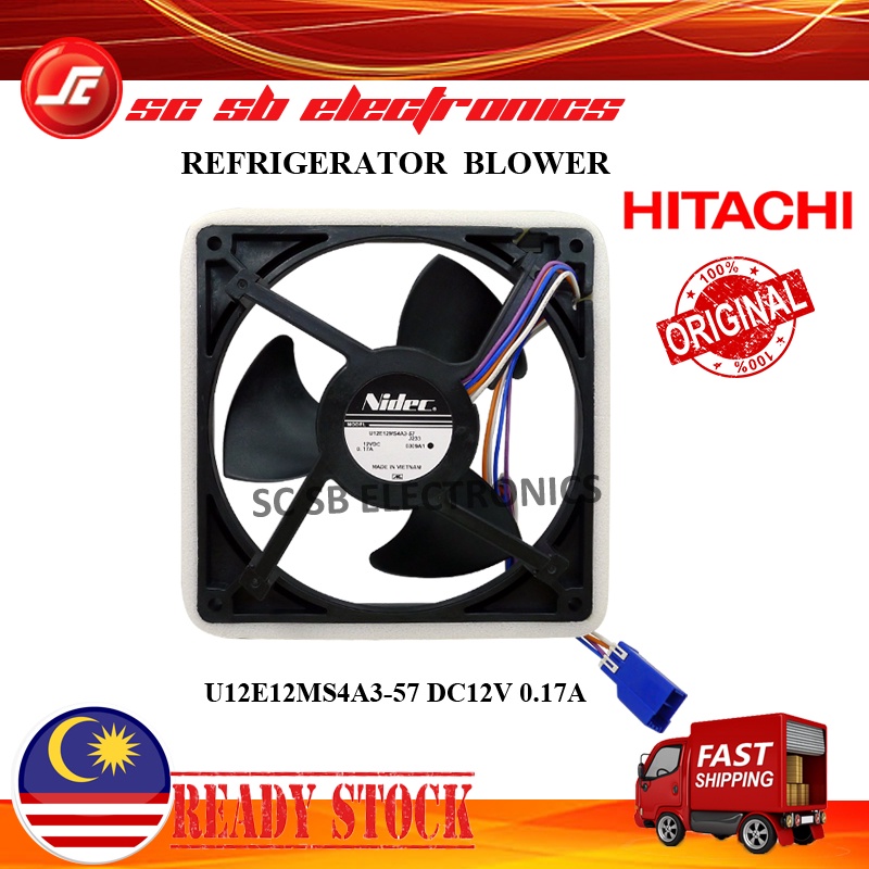 ORIGINAL HITACHI REFRIGERATOR FRIDGE BLOWER FAN MOTOR PETI SEJUK 4 WIRE ...