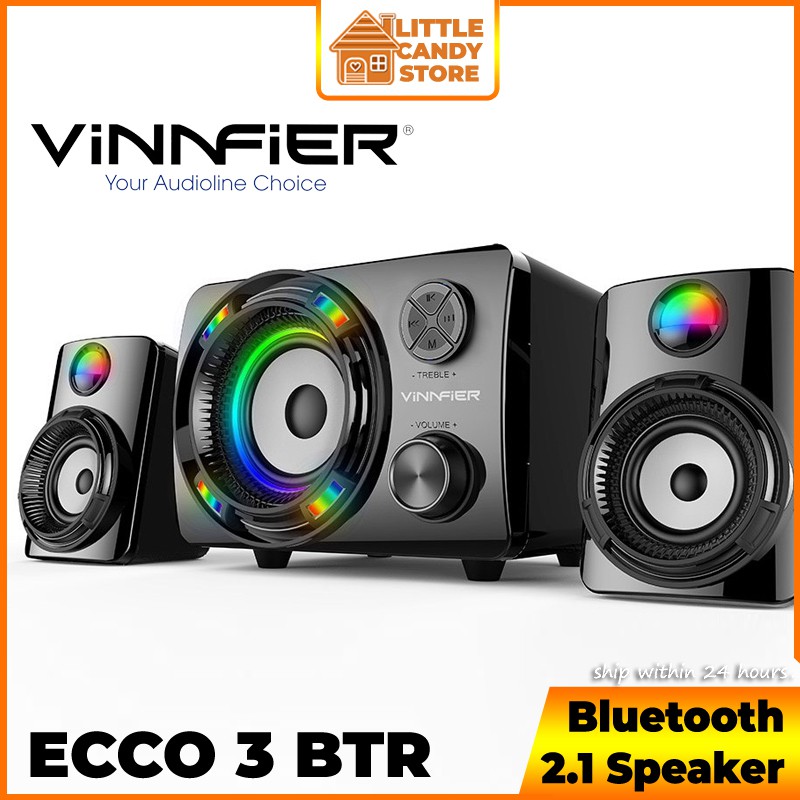 Vinnfier ECCO 3 BTR Wireless Bluetooth RGB LED Light Multimedia Speaker With FM/USB/AUX/TF For Laptop Desktop PC TV PS4