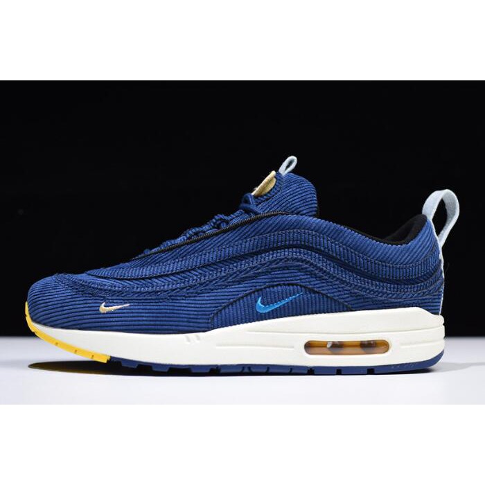 royal blue and yellow air max