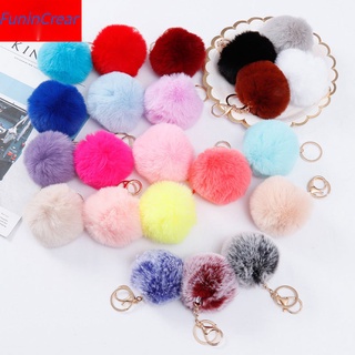 Black 12cm Lovely Big Eyes Decorated Cute Imitate Rabbit Fur Key Chain for Car Key Ring or Bags 