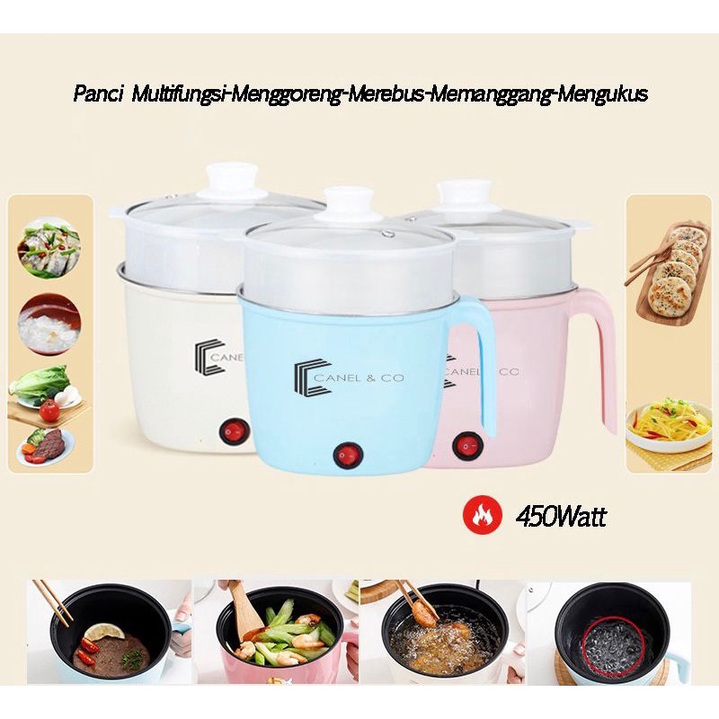 NonStick Multi Mini Rice Cooker Frying Grill Pan POT Steamer Periuk Nasi Electric Steamboat Elektrik Small