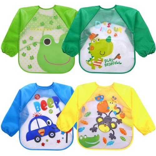 baby feeding bibs with sleeves