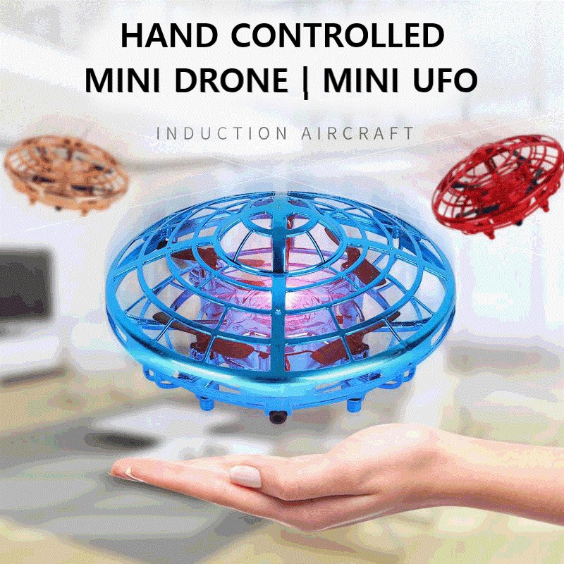 Mini Drone UFO Flying Spinner Hand Operated Drone Rotating Smart Mini